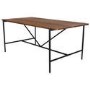 Walnut Trestle Table with Black Metal Legs - Seats 6 - Cooper
