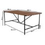 Walnut Trestle Table with Black Metal Legs - Seats 6 - Cooper