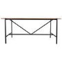 Walnut Trestle Table with Black Metal Legs - Seats 6 - Cooper