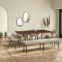 Walnut Trestle Table with Black Metal Legs - Seats 6 - Cooper