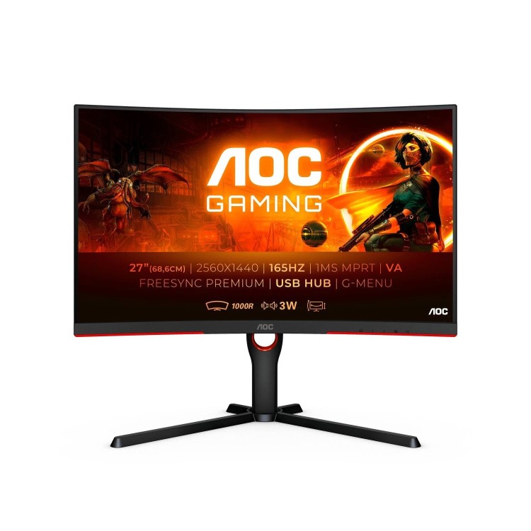 AOC  CQ27G3SU/BK 27" QHD 165Hz Curved Gaming Monitor