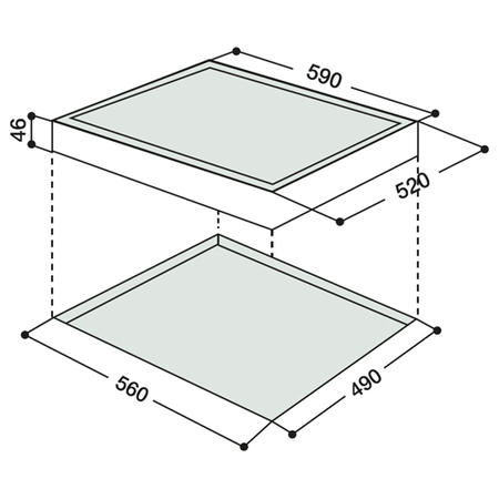 Refurbished Hotpoint CRA641DC Touch Control 60cm Ceramic Hob with Finished Glass Edge