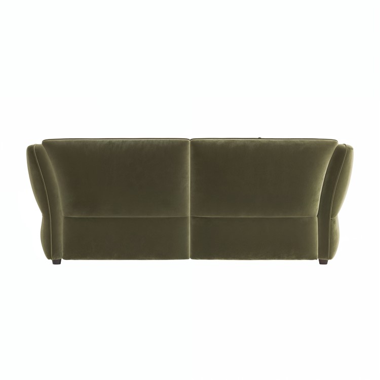 Khaki Green Velvet 3 Seater Pull Out Sofa Bed - Carmela