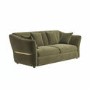 Khaki Green Velvet 3 Seater Pull Out Sofa Bed - Carmela
