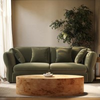 Khaki Green Velvet 3 Seater Pull Out Sofa Bed - Carmela