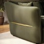 Khaki Green Velvet 3 Seater Pull Out Sofa Bed - Carmela