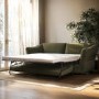 Khaki Green Velvet 3 Seater Pull Out Sofa Bed - Carmela
