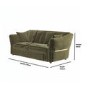 Khaki Green Velvet 3 Seater Pull Out Sofa Bed - Carmela