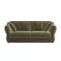 Khaki Green Velvet 3 Seater Pull Out Sofa Bed - Carmela