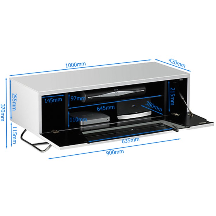 Alphason CRO2-1000CB-IVO Chromium 2 TV Stand for up to 50" TVs - Ivory