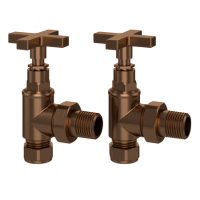 Bronze Cross Head Traditional Angled Radiator Valves