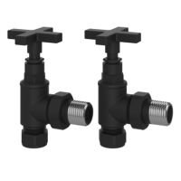Black Cross Head Traditional Angled Radiator Valves