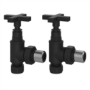 Black Cross Head Traditional Angled Radiator Valves