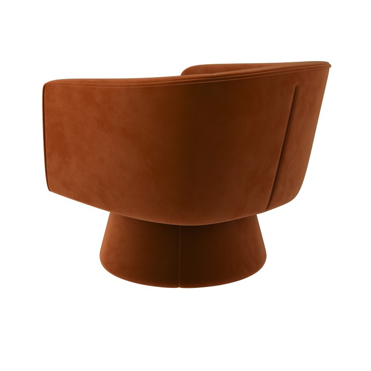 Burnt Orange Velvet Swivel Accent Chair - Cairo