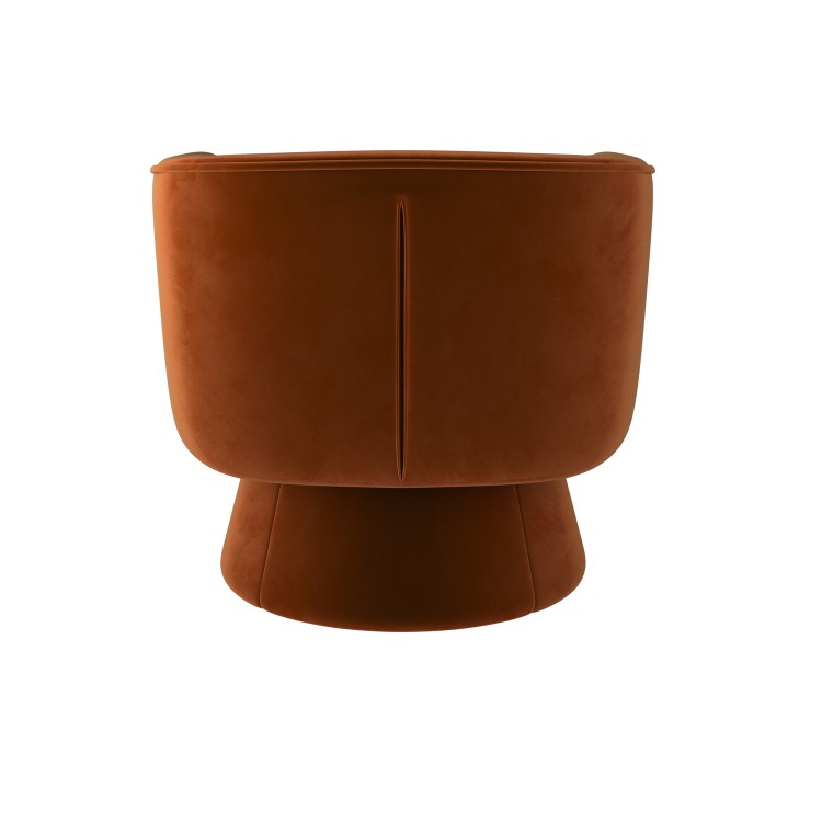 Burnt Orange Velvet Swivel Accent Chair - Cairo