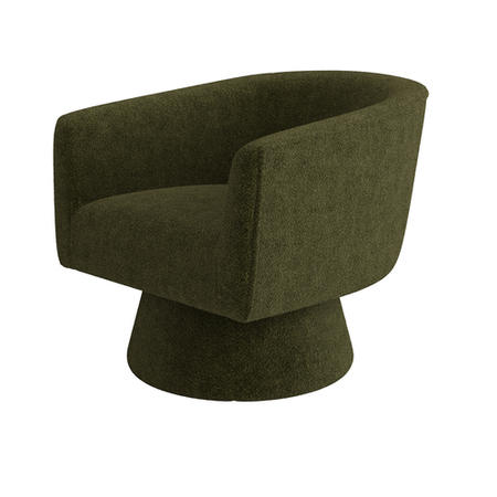 Green Boucle Swivel Armchair - Cairo