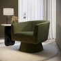 Green Boucle Swivel Armchair - Cairo