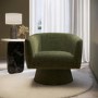 Green Boucle Swivel Armchair - Cairo