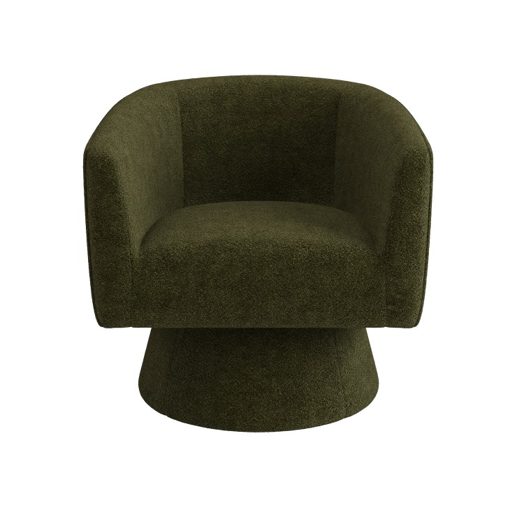 Green Boucle Swivel Armchair - Cairo