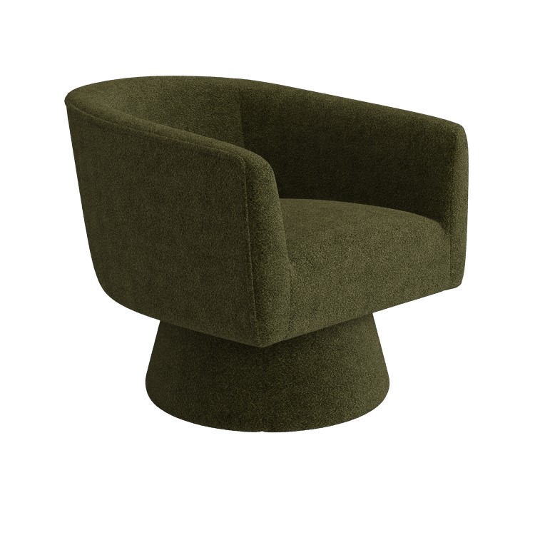 Green Boucle Swivel Armchair - Cairo