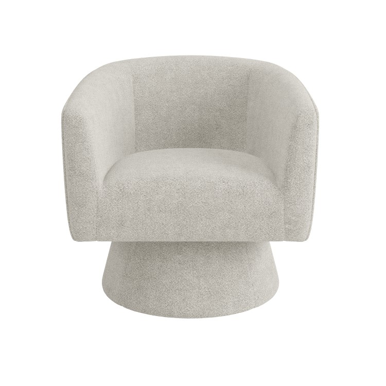 Beige Boucle Swivel Accent Chair - Cairo