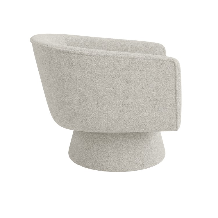 Beige Boucle Swivel Accent Chair - Cairo