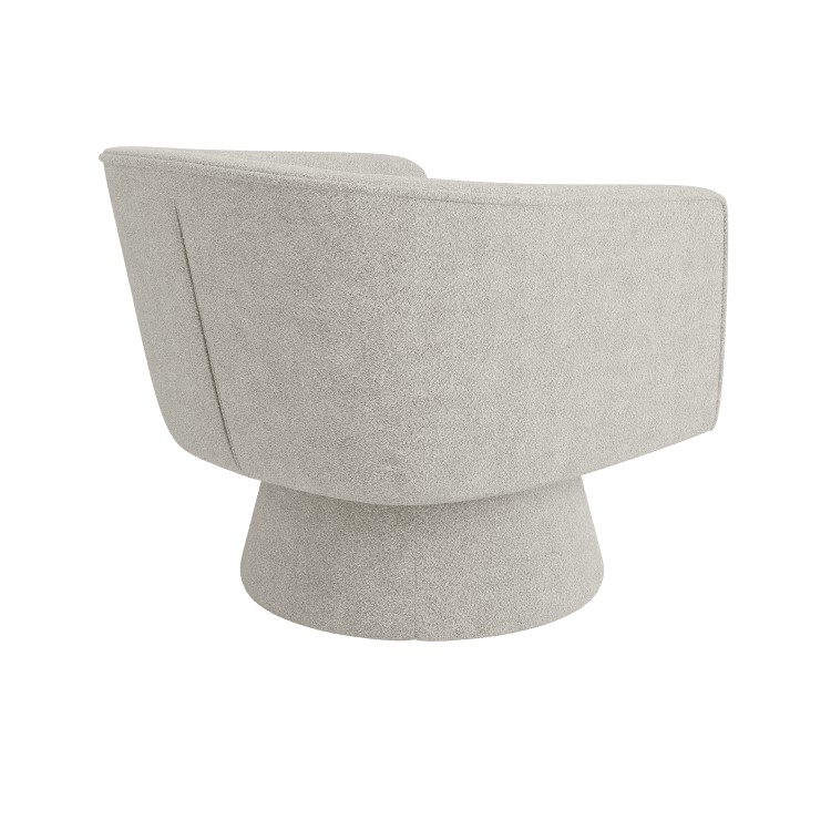 Beige Boucle Swivel Accent Chair - Cairo
