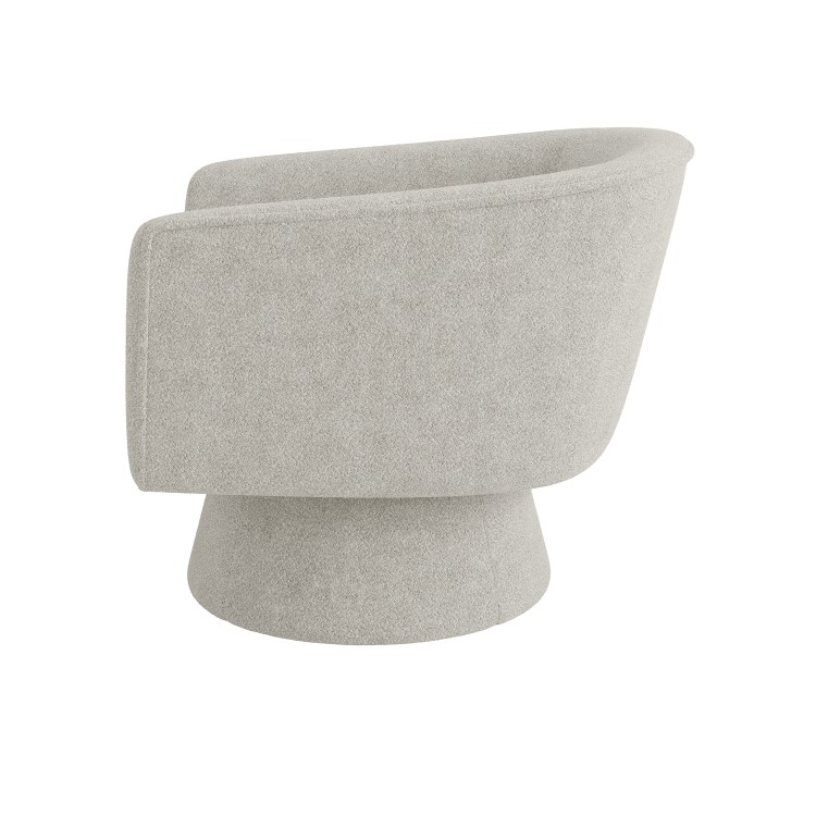 Beige Boucle Swivel Accent Chair - Cairo