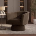 A1/CRR004 ONLY OPENED - Brown Velvet Swivel Armchair - Cairo