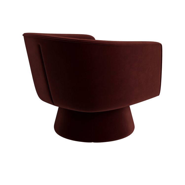 Deep Red Velvet Swivel Accent Chair - Cairo