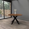Small Walnut Drop Leaf Space Saving Round Dining Table - Seats 2-4 - Carson