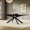 CRS008 Large Black Oak Extendable Dining Table - Seats 6 - 8 - Carson