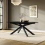 Large Black Oak Extendable Dining Table - Seats 6 - 8 - Carson