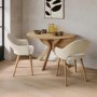 Small Oak Drop Leaf Space Saving Round Extendable Dining Table - Seats 2 - 4 - Carson