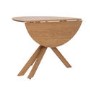 Small Oak Drop Leaf Space Saving Round Extendable Dining Table - Seats 2 - 4 - Carson