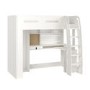 High Sleeper Loft Bed with Desk and Wardrobe in White - Carter