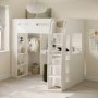 High Sleeper Loft Bed with Desk and Wardrobe in White - Carter