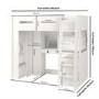 High Sleeper Loft Bed with Desk and Wardrobe in White - Carter