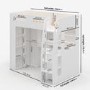 High Sleeper Loft Bed with Desk and Wardrobe in White - Carter