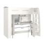 High Sleeper Loft Bed with Desk and Wardrobe in White - Carter
