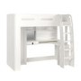 High Sleeper Loft Bed with Desk and Wardrobe in White - Carter
