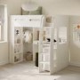 High Sleeper Loft Bed with Desk and Wardrobe in White - Carter