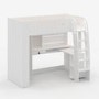 High Sleeper Loft Bed with Desk and Wardrobe in White - Carter