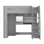 High Sleeper Loft Bed with Desk and Wardrobe in Grey - Carter