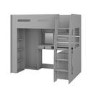 High Sleeper Loft Bed with Desk and Wardrobe in Grey - Carter