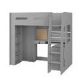 High Sleeper Loft Bed with Desk and Wardrobe in Grey - Carter