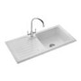 Single Bowl Inset White Ceramic Kitchen Sink with Reversible Drainer - Rangemaster Rustic