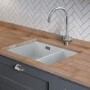 Rangemaster Rustiqe 1.5 Bowl Undermount White Ceramic Kitchen Sink