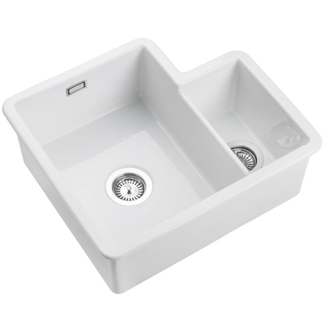 1.3 Bowl Undermount and Inset White Ceramic Kitchen Sink- Rangemaster Rustiqe