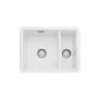 Rangemaster Rustique 1.5 Bowl Undermount and Inset White Ceramic Kitchen Sink